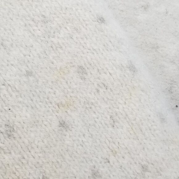 L L Bean sweater mens large White Gray Brown Wool Silk Crew Neck Winter FLAWED - Picture 15 of 15